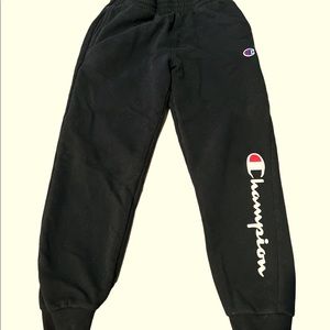 Champion big boys, black sweatpants.